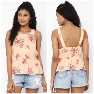 New American Eagle Peach Floral Tank w/ Adjustable Straps Size X-Large